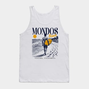 Vintage Surfing Mondos Beach, Ventura, California // Retro Surfer Sketch // Surfer's Paradise Tank Top